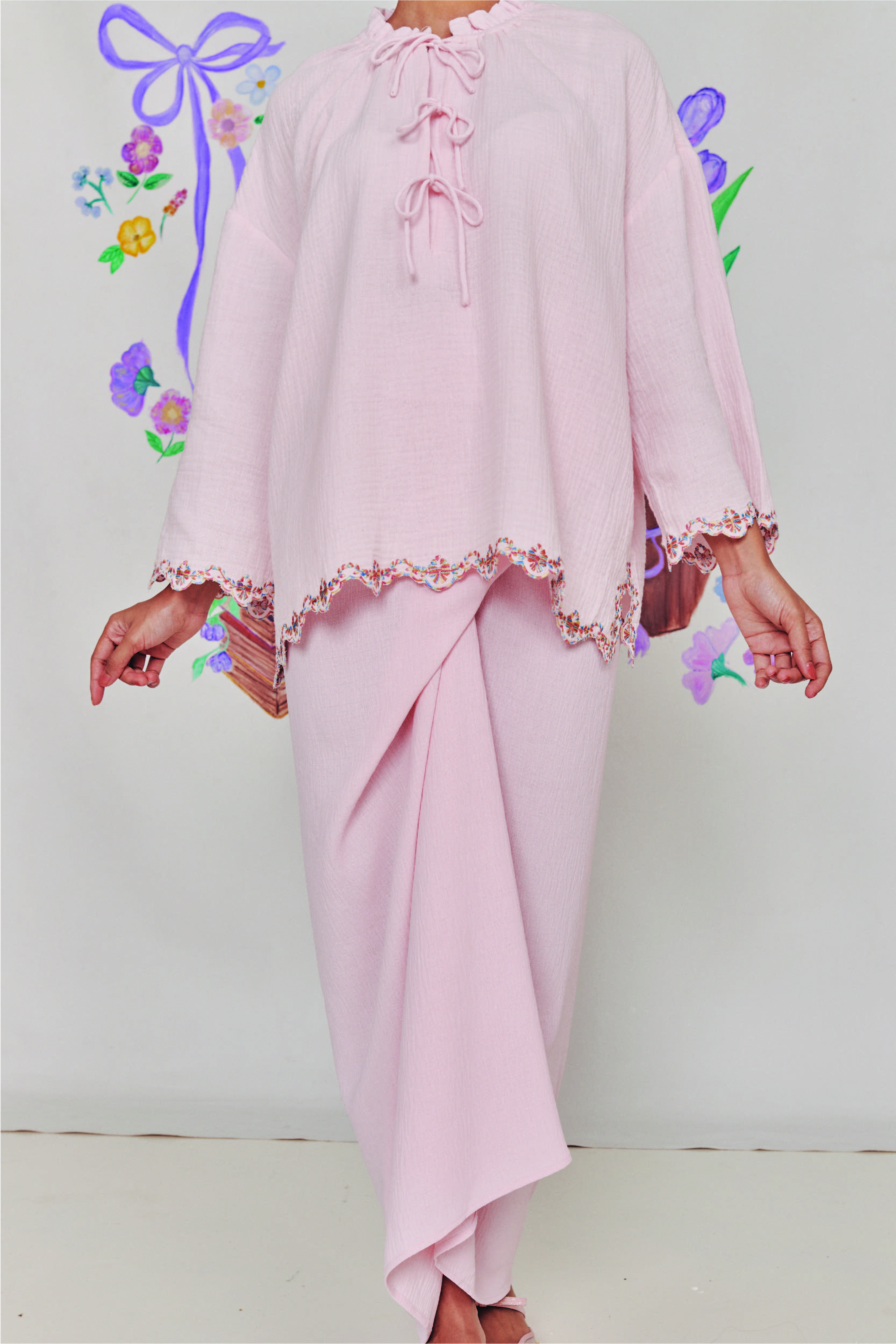 Romance Kurung in Blush