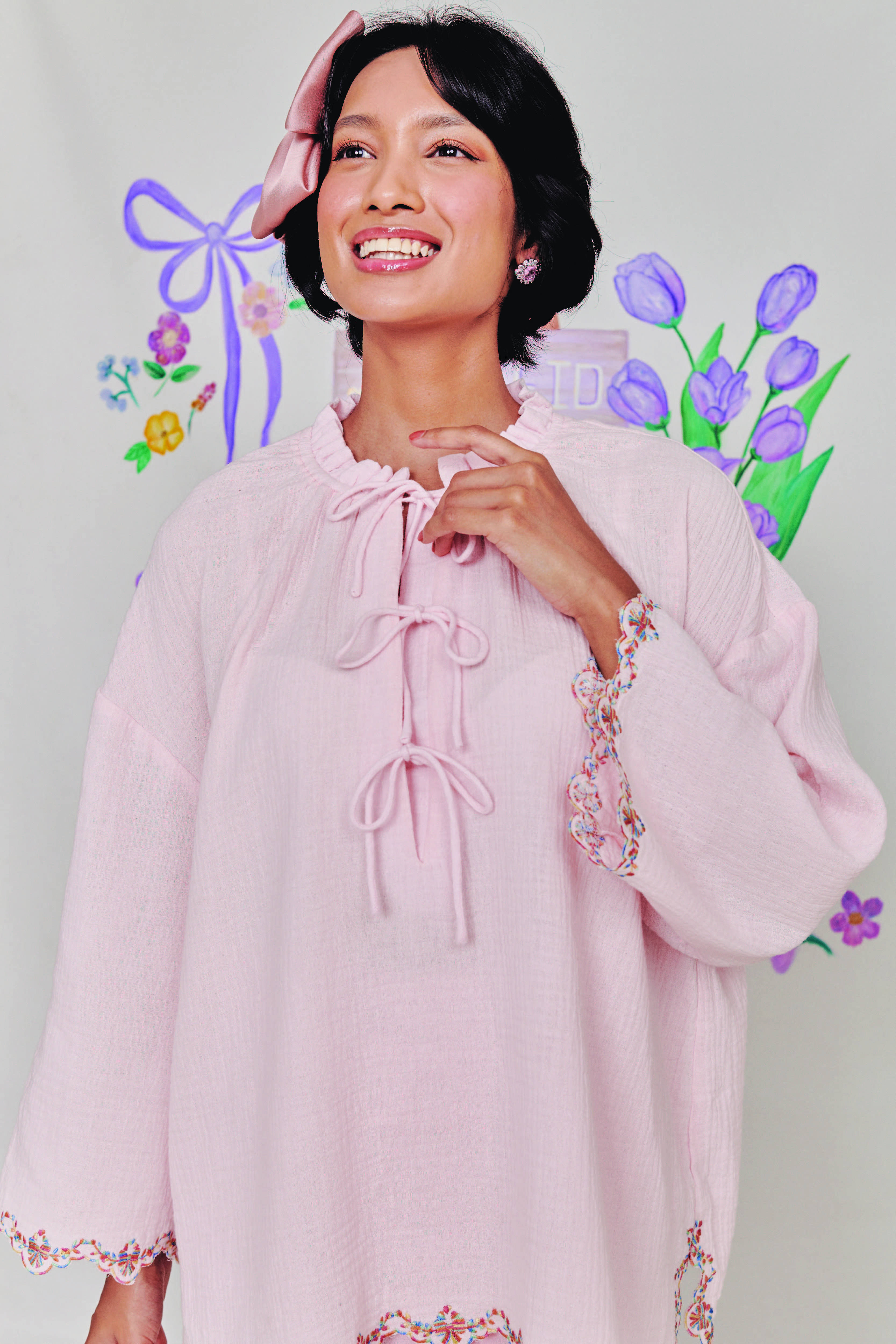 Romance Kurung in Blush