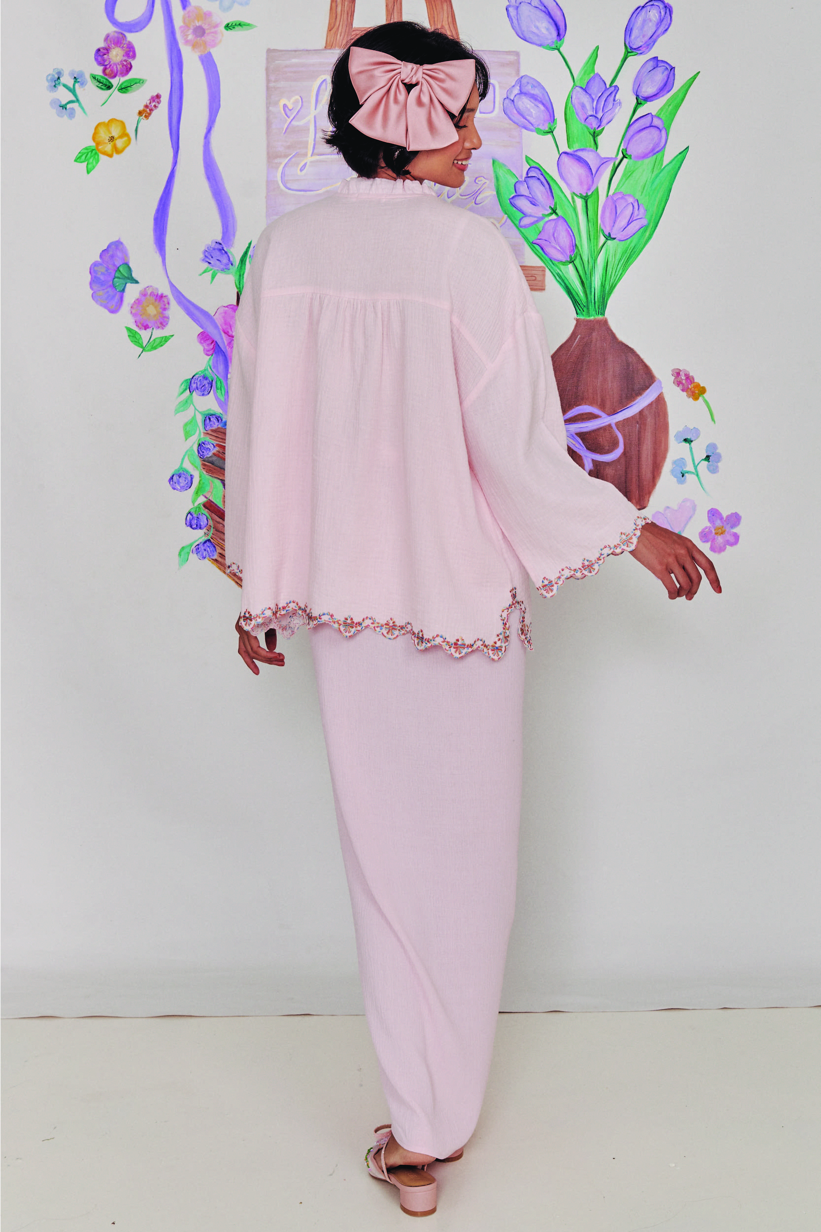 Romance Kurung in Blush