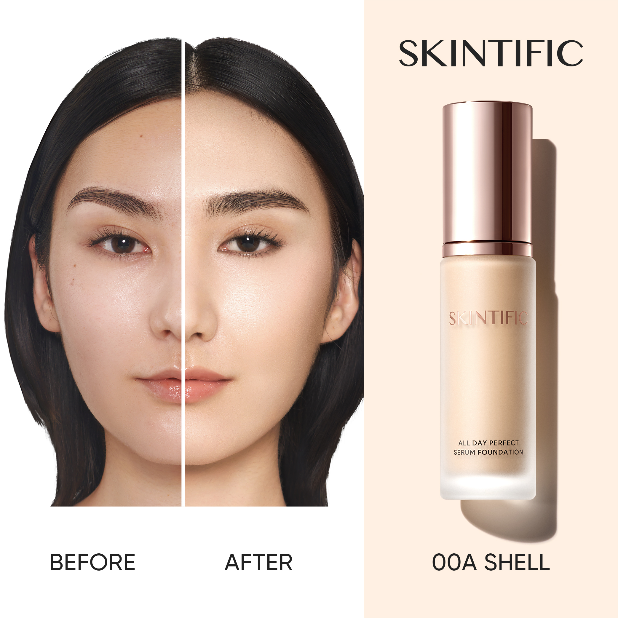 SKINTIFIC All Day Perfect Serum Foundation Full Coverage 25ml 24 Hour Long Wear Soft Matte Finish Cushion Concealer Cream Infused dengan skincare ingredients