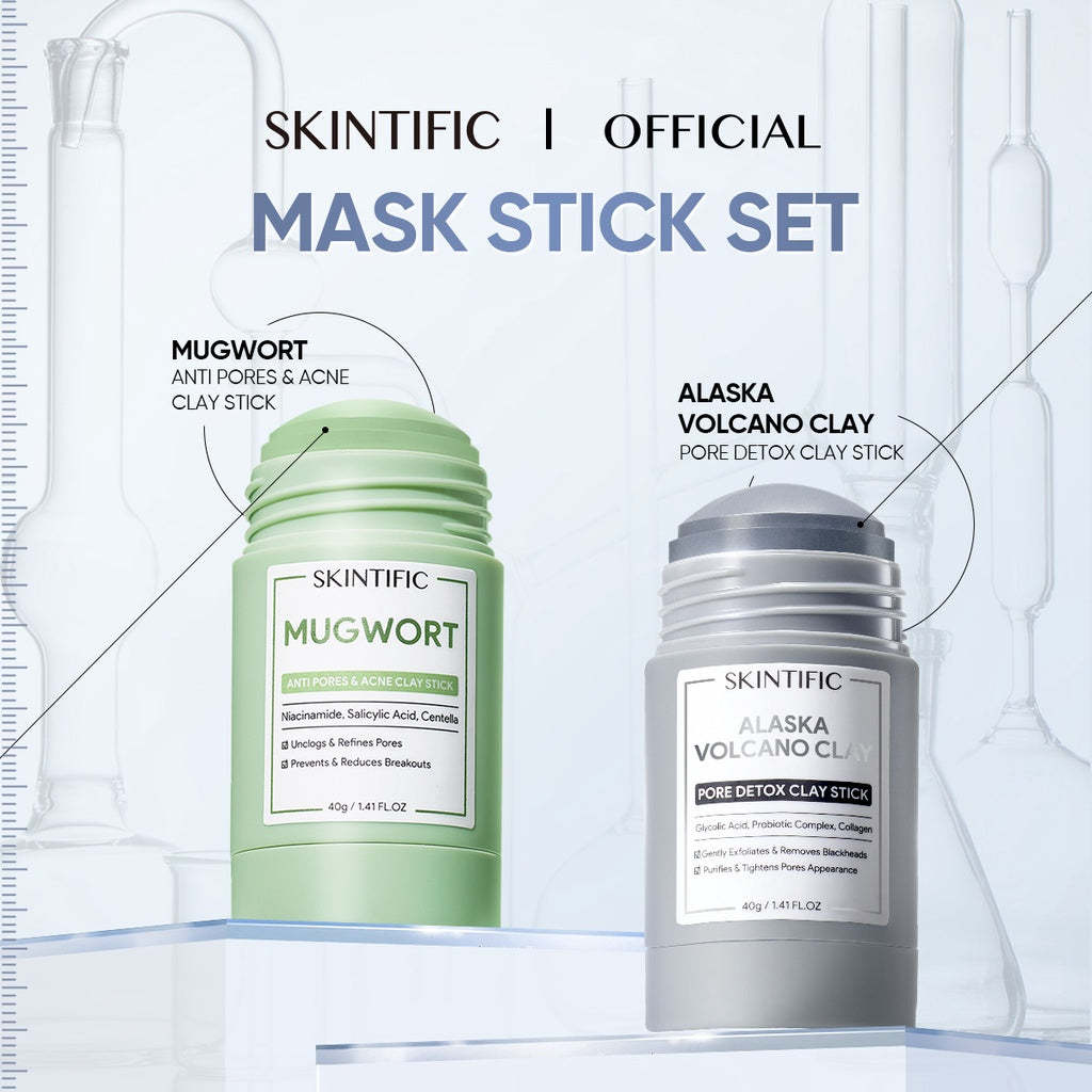 2 pcs Mugwort & Volcano Clay Mask Stick kit