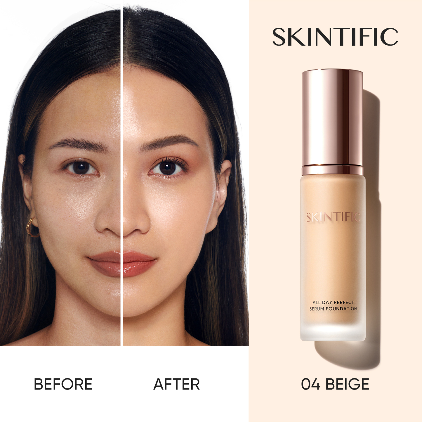 SKINTIFIC All Day Perfect Serum Foundation Full Coverage 25ml 24 Hour Long Wear Soft Matte Finish Cushion Concealer Cream Infused dengan skincare ingredients