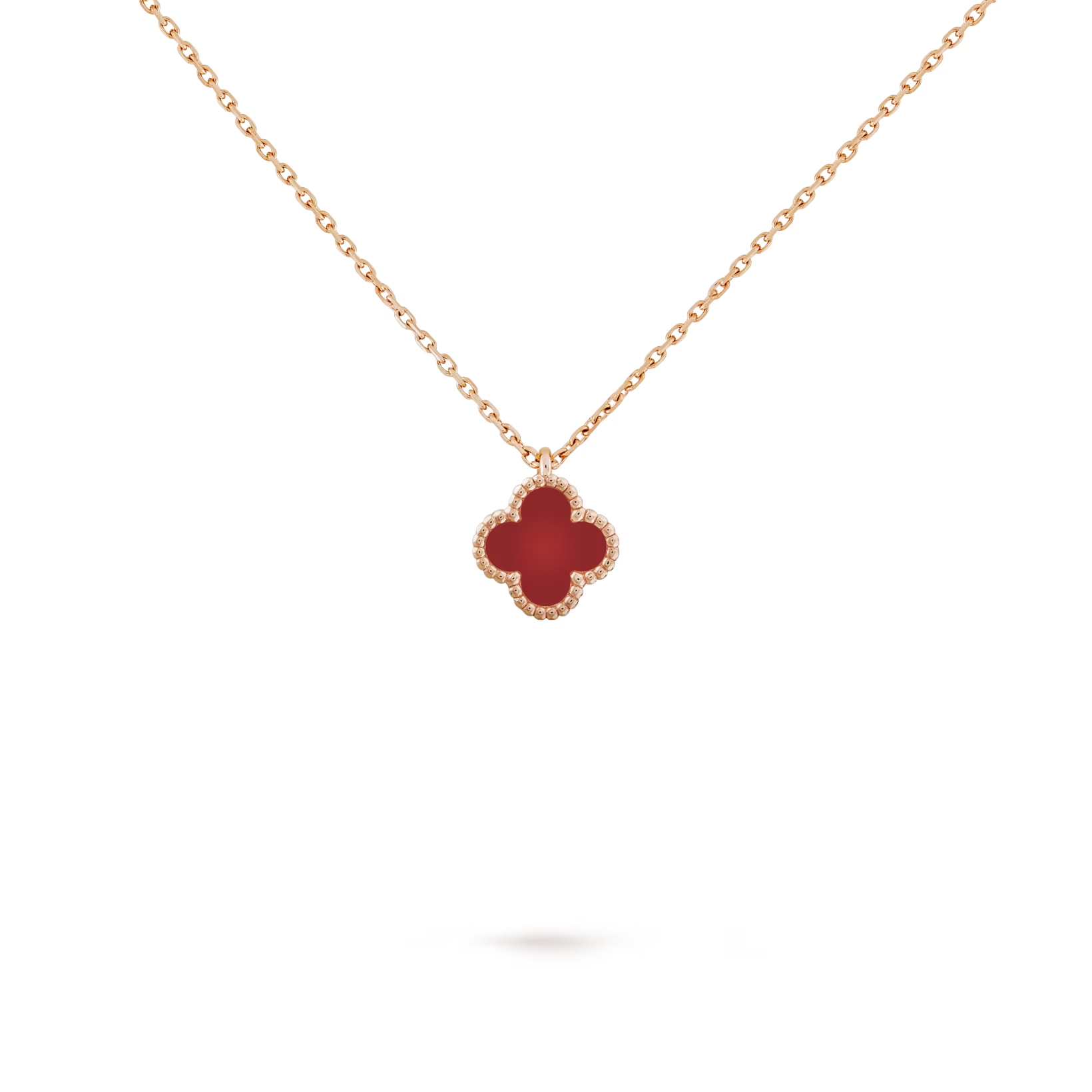 Van Alhambra Carnelian Motif Necklace 9mm Sweet