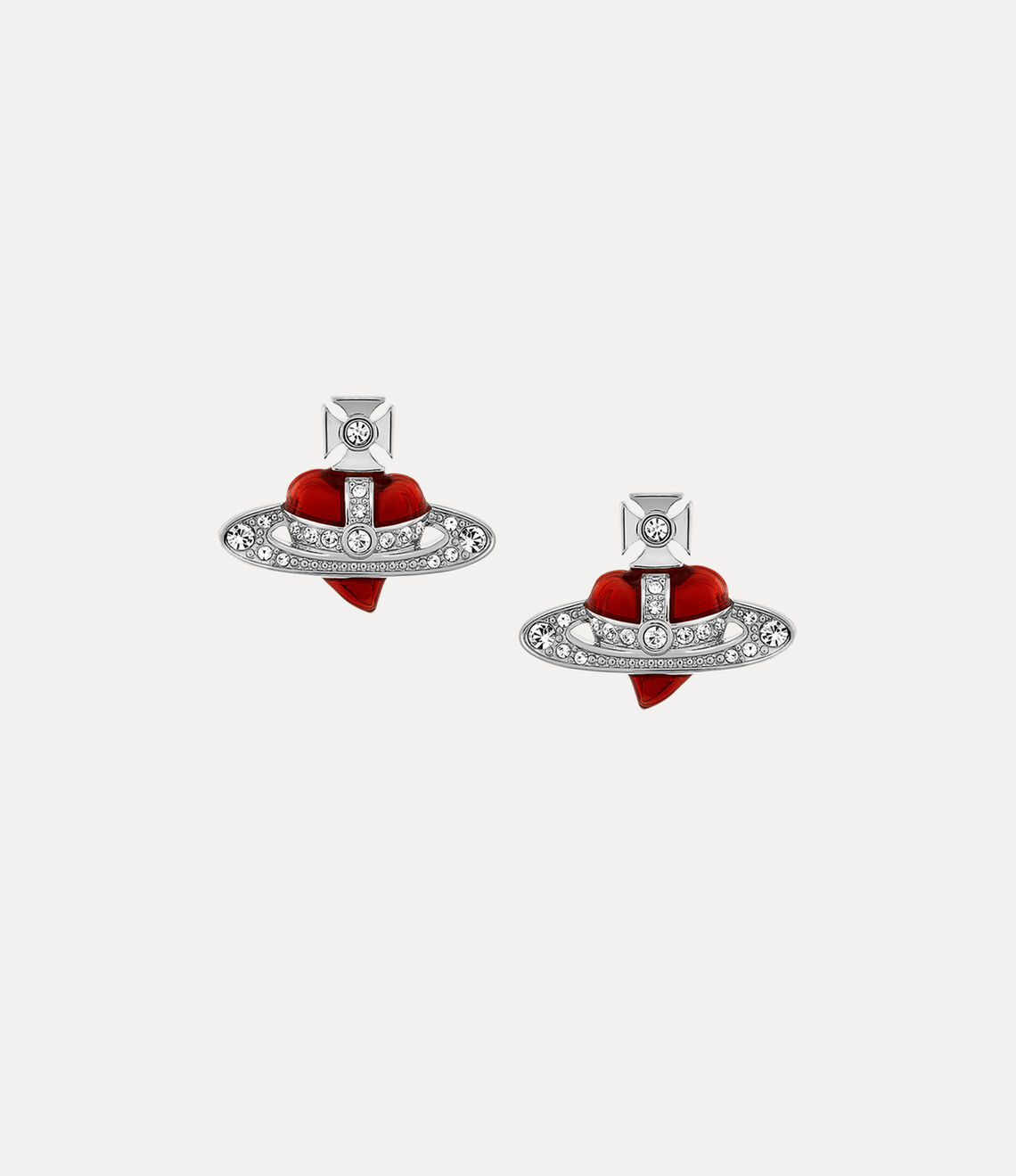 Vivienne Westwood New Diamante Heart Earrings