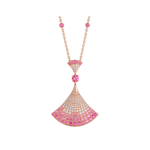 Diva's Necklace With Pink Sapphire, Ruby & Diamond