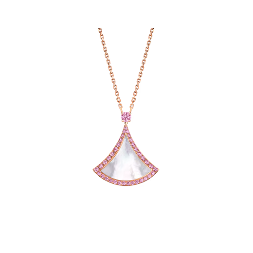 Diva's Necklace With Pink Sapphire, Mother Of Pearl