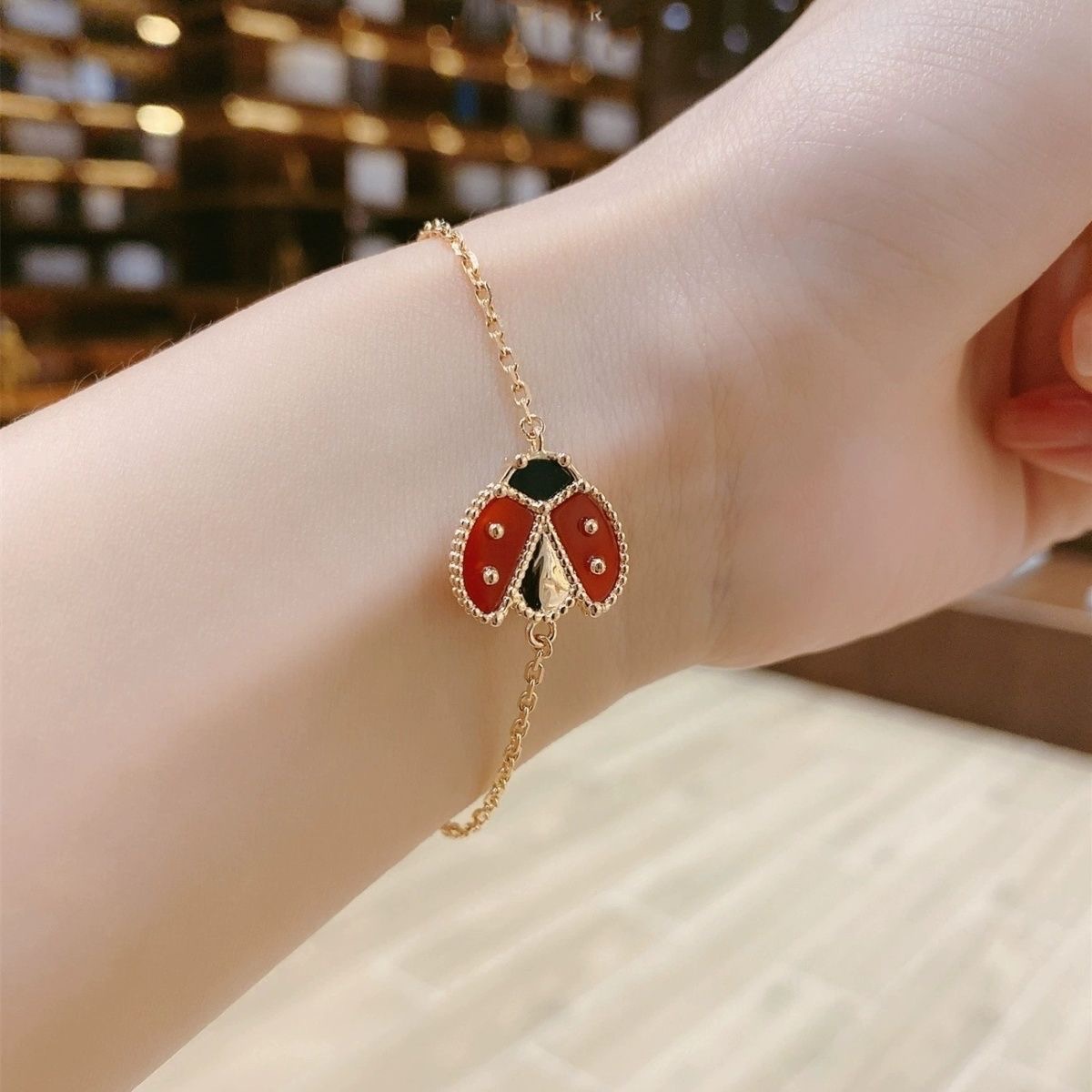 VCA Van Cleef Lucky Spring bracelet, open wings ladybug