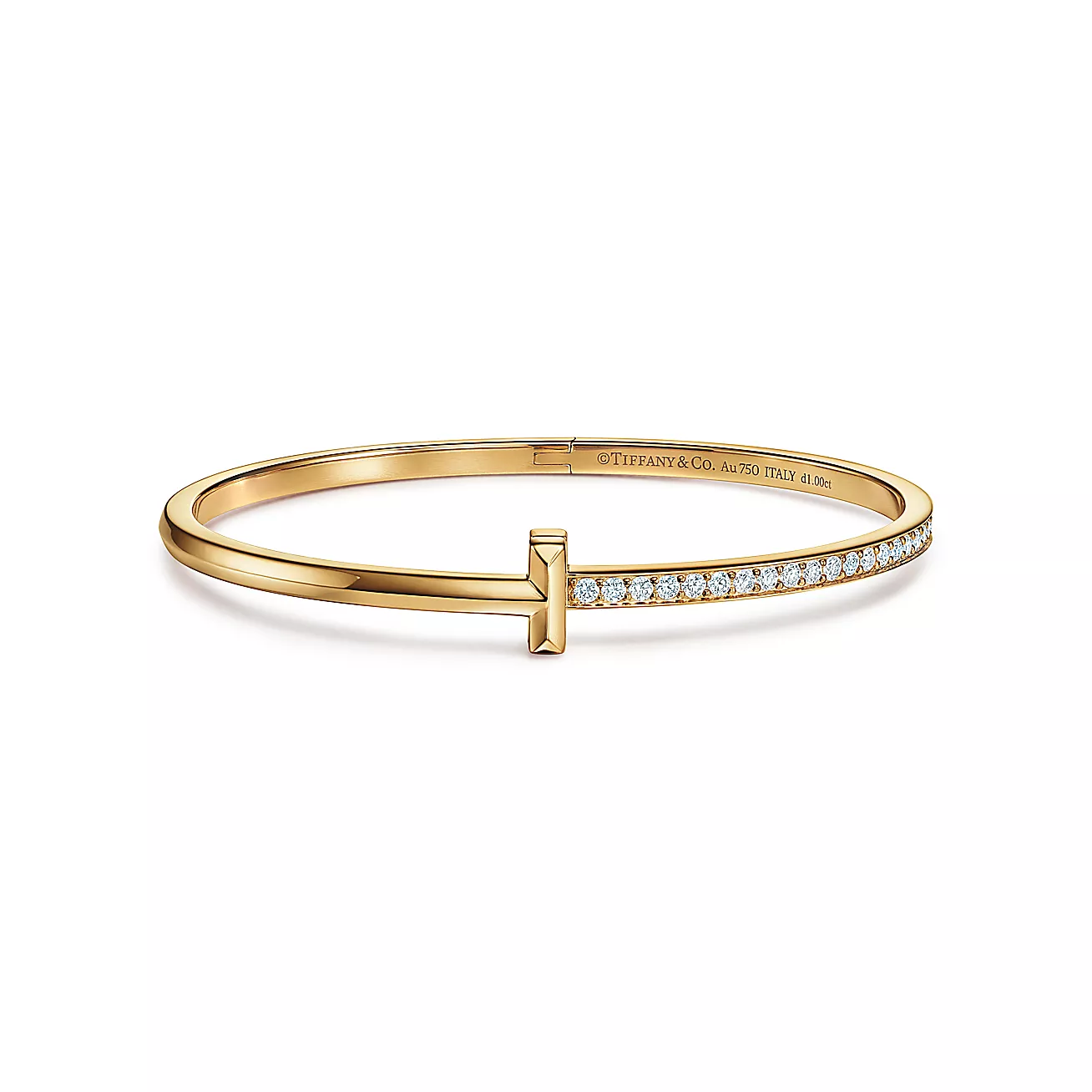 Tiffany T1 Narrow Diamond Hinged Bangle