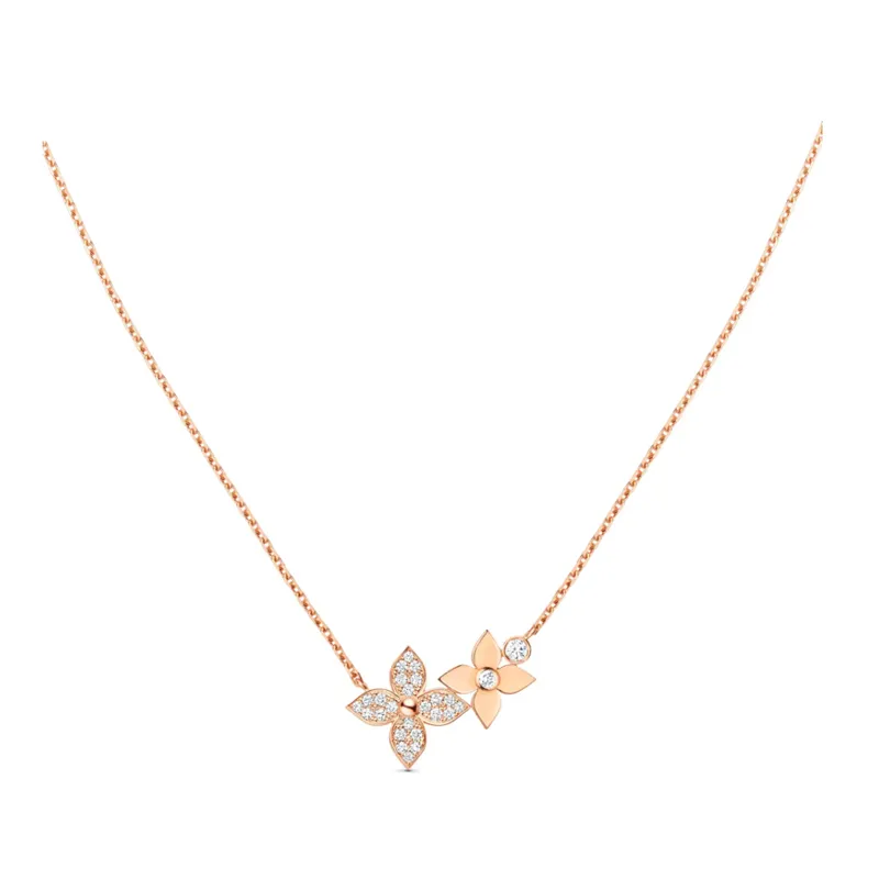 Replica LV Louis Star Blossom Double Pendant Necklace