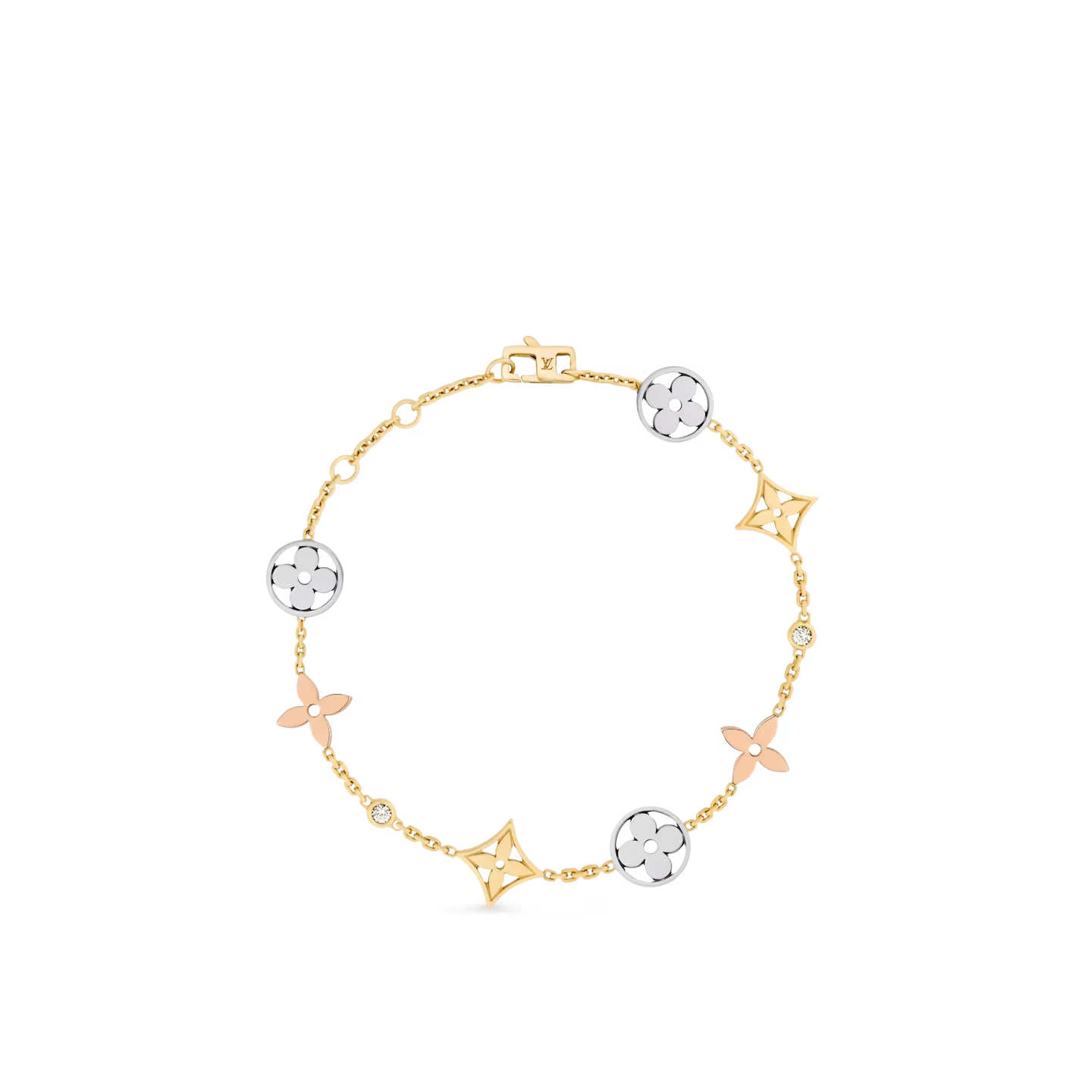 Replica LV Louis Vuitton Idylle Blossom bracelet, 3 golds and diamonds