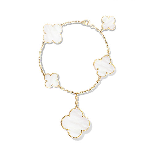 Van Cleef Inspired Magic Alhambra bracelet, 5 motifs, Mother Of Pearl