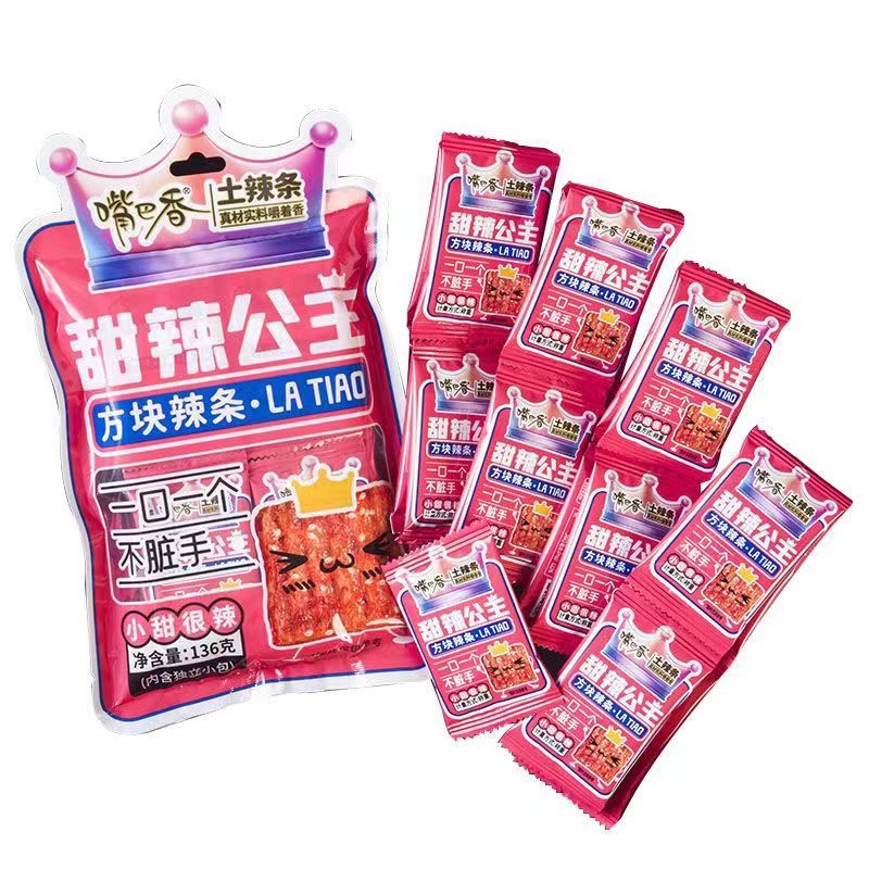 嘴巴香土辣條 甜辣公主方塊辣條 一口一個 136g