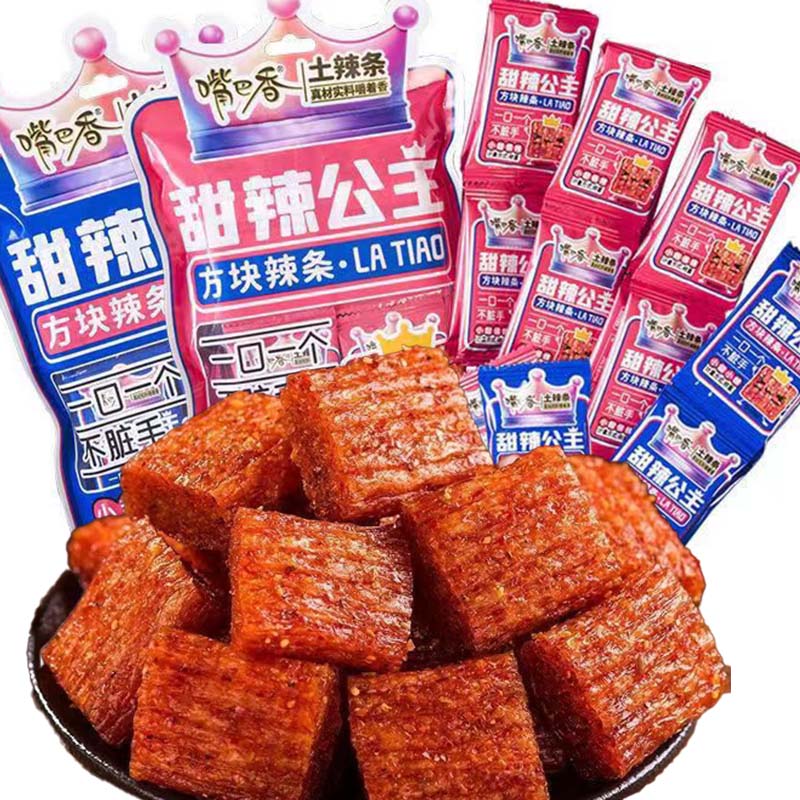 嘴巴香土辣條 甜辣公主方塊辣條 一口一個