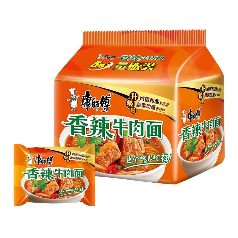 康師傅袋裝泡麵 方便麵 經典紅燒 老壇酸菜 番茄牛肉面 5袋入