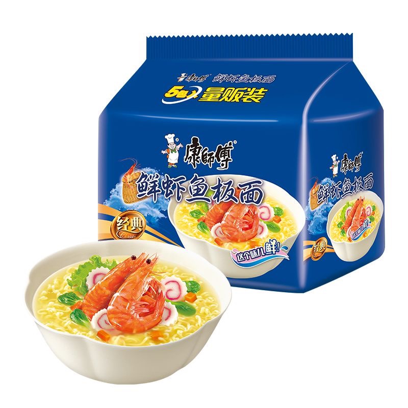 康師傅鮮蝦魚板面 康師傅方便麵 夜宵必備