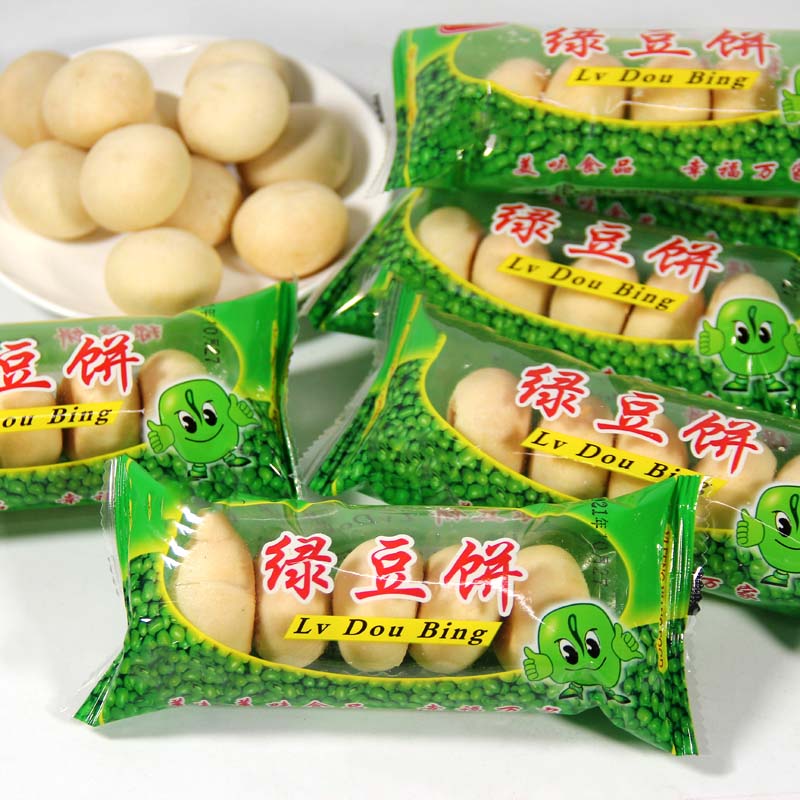 傳統老式綠豆糕 綠豆餅 早餐糕點餅乾 一包5個裝