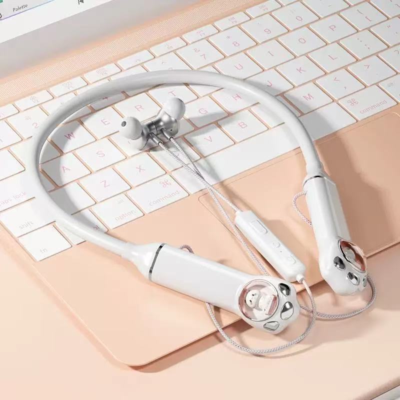 萌貓太空倉可插卡運動掛脖藍牙耳機 學生 HIFI立體聲環繞音效 智慧數顯 無線藍牙耳機