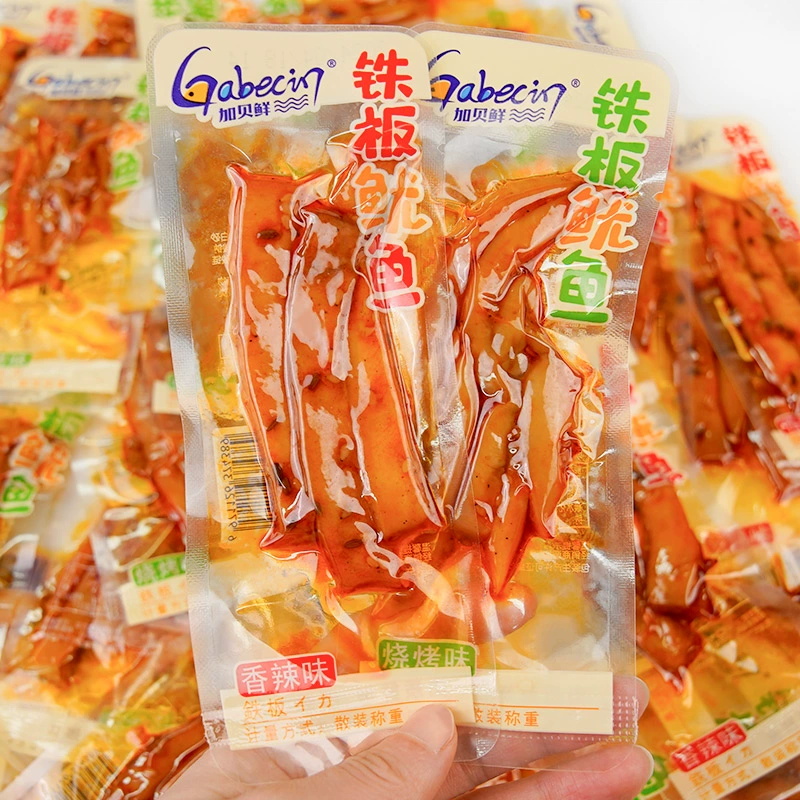 加貝鮮魷魚片 麻辣燒烤鐵板小魷魚片