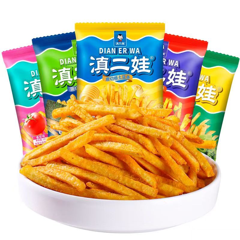 滇二娃農科院原切土豆薯條蜂蜜黃油味麻辣薯片洋芋條