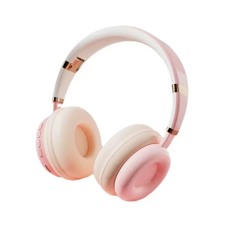 馬卡龍甜甜圈耳罩式耳機 藍牙耳機5.2強芯 炫彩燈效頭戴式 內存插卡