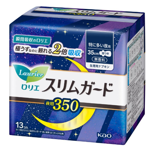 花王 樂而雅 瞬吸超薄液用衛生巾 35cm 13片 KAO Laurier Night Pad 35cm Wing 13pcs