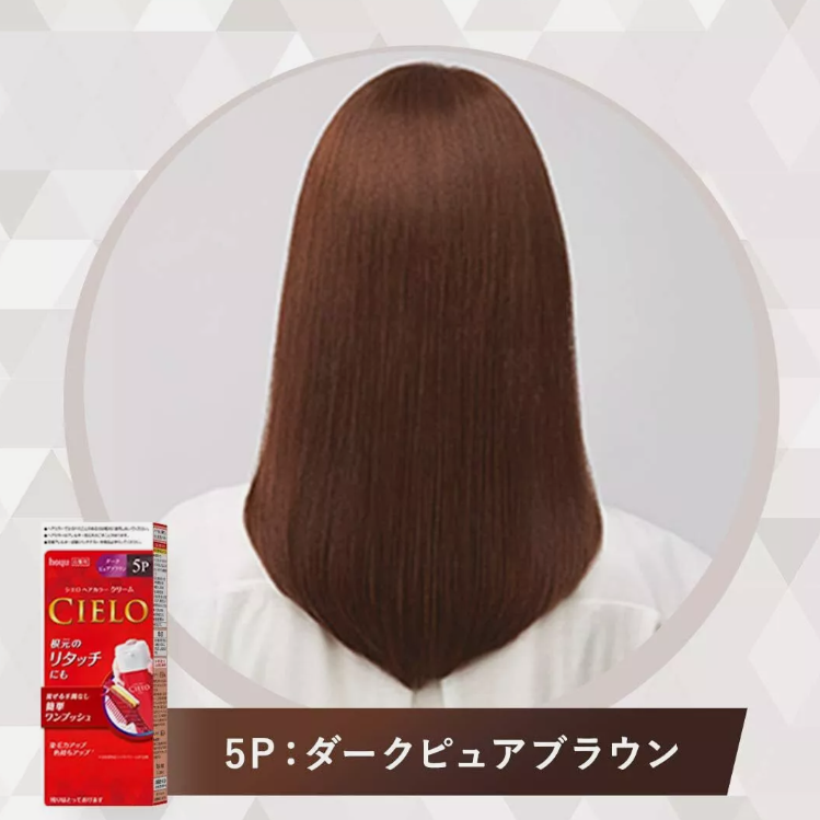 美元白髮用染髮4P純棕色 Hoyu Cielo Hair Colour Ex Cream For Grey Hair #4P Brown