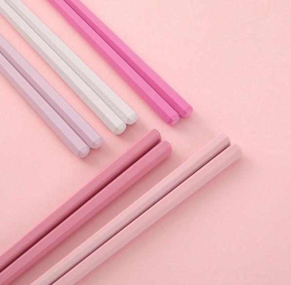 馬卡龍系列耐高溫六角合金筷- 10雙一組