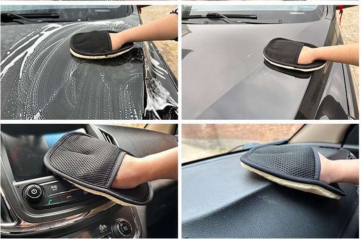 羊毛絨大面積洗車手套 (2入)