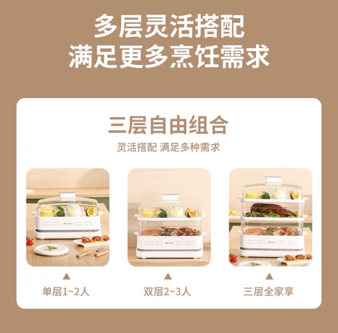 KSISE Electric Steamer 1.5 L 多功能電蒸箱