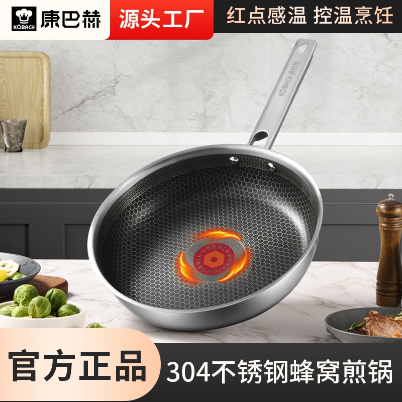康巴赫KBH-ed Dot(Temp) Frying Pan紅點感溫不銹鋼蜂窩煎鍋