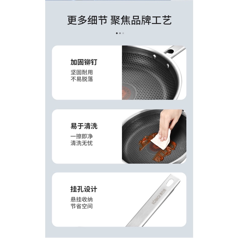 康巴赫KBH-ed Dot(Temp) Frying Pan紅點感溫不銹鋼蜂窩煎鍋