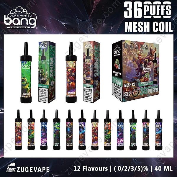 BANG 36000 一次性電子煙｜36,000 抽 × 可調氣流 × LED 彩燈｜極致續航體驗