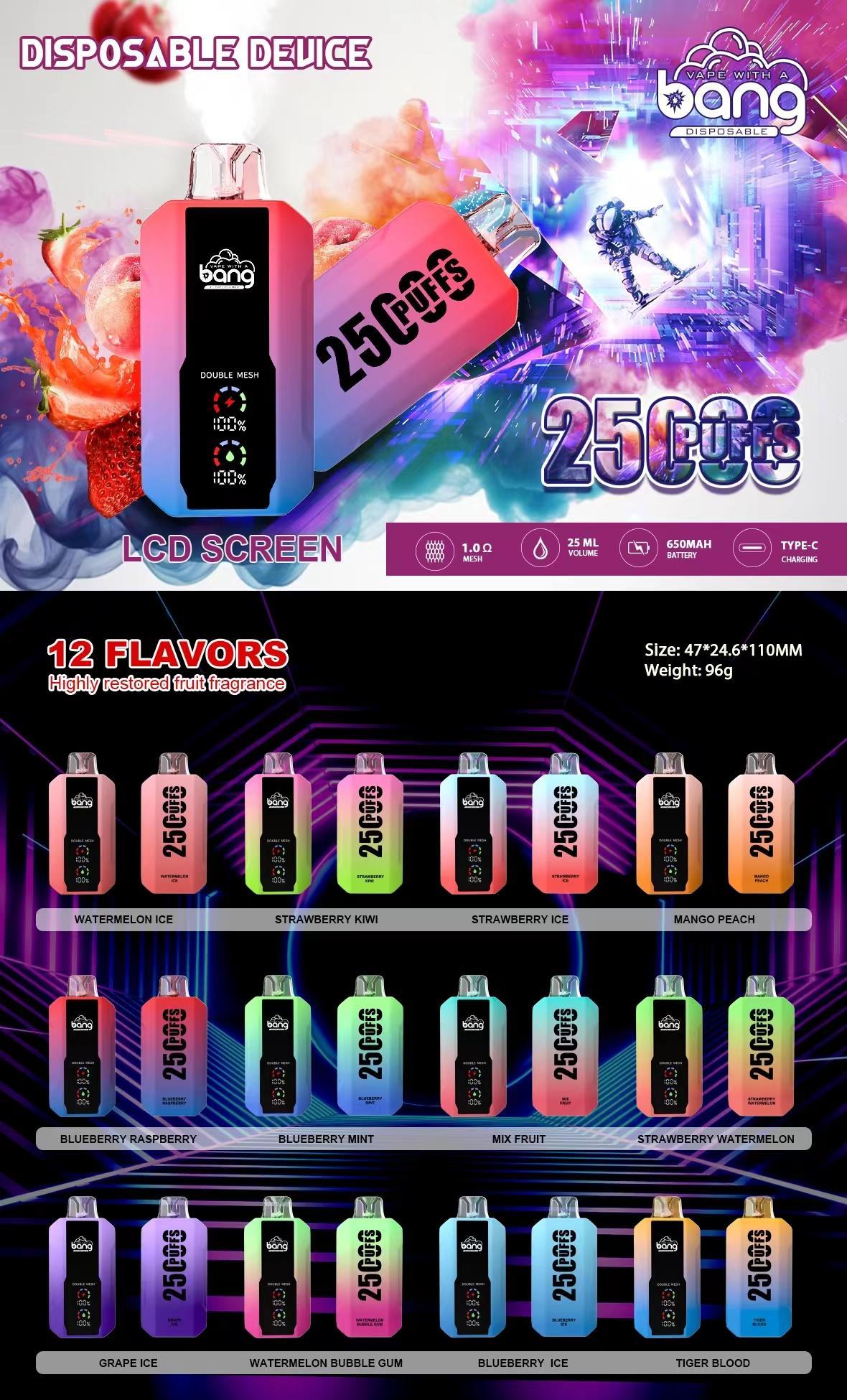 Bang Large-Screen 25000 Puffs 智能螢幕抛棄式電子煙