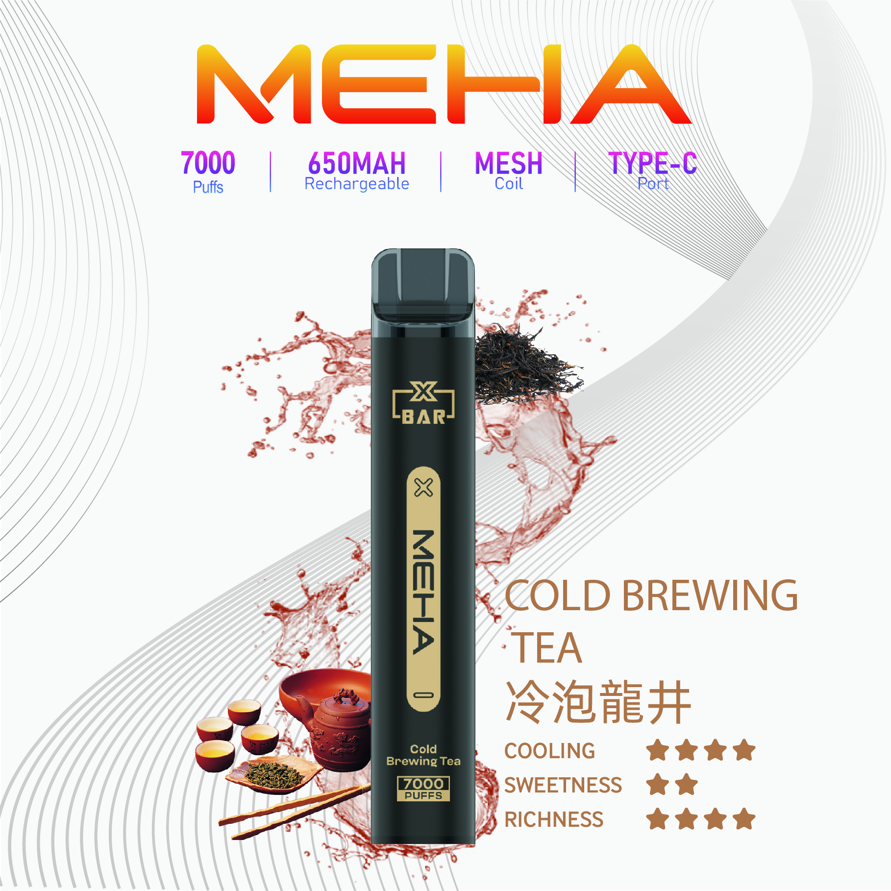 Meha 魅嗨7000口一次性電子煙 | 台灣現貨抛棄式 16種口味