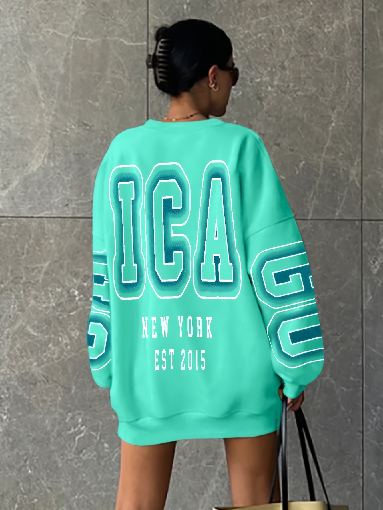 letter print drop shoulder sweatshirt casual long sleeve crew neck sweatshirt for fall winter womens clothing details 23