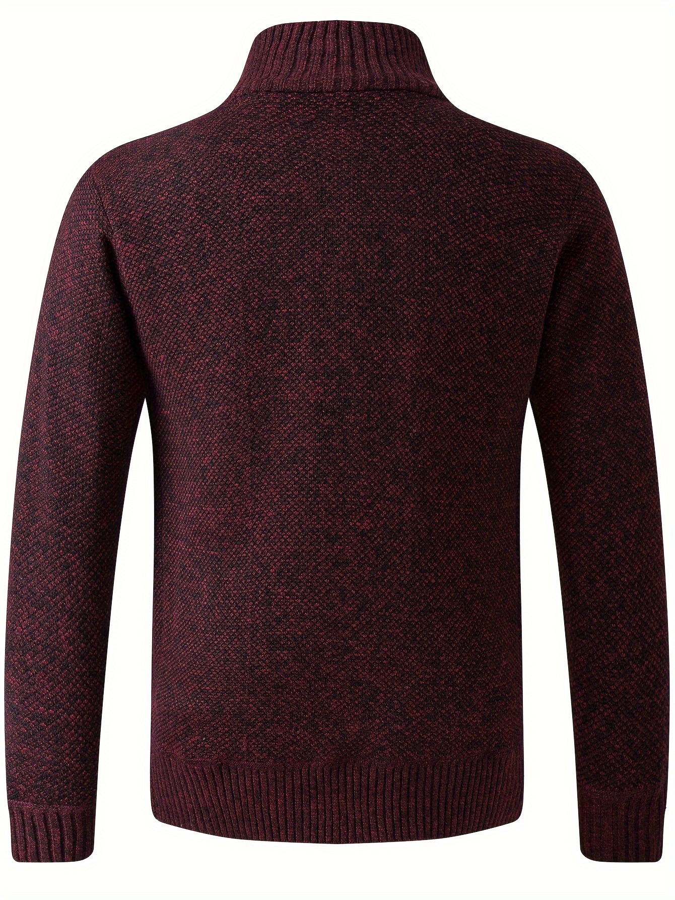 warm stand collar fleece jacket mens semi formal comfortable solid color zip up knitted cardigan for spring fall details 1