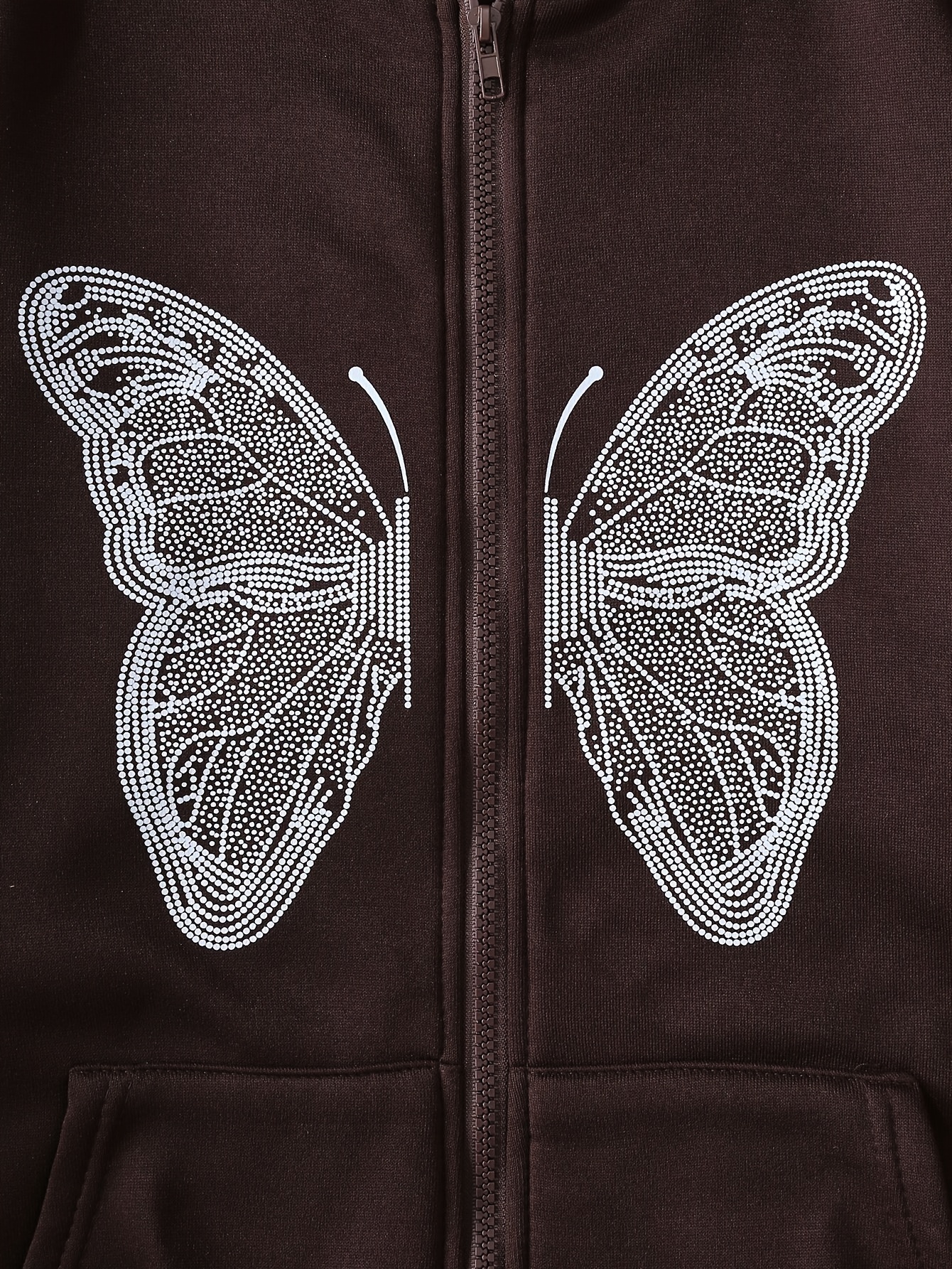 butterfly print sweatshirt y2k long sleeve crew neck zip up hoodies sweatshirts casual tops for spring fall womens clothing details 8