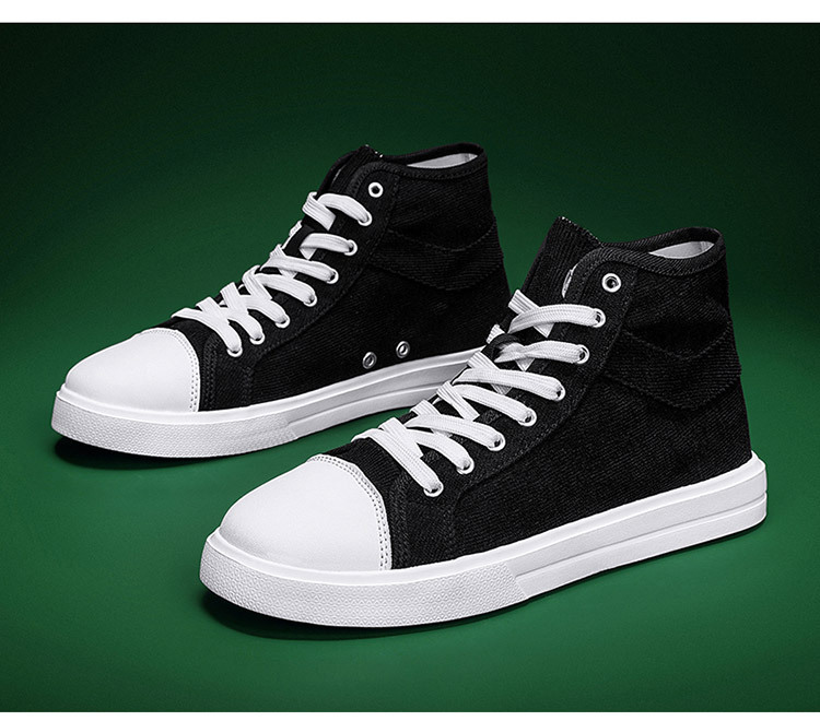 mens skate shoes with good grip breathable lace up canvas sneakers mens footwear details 2