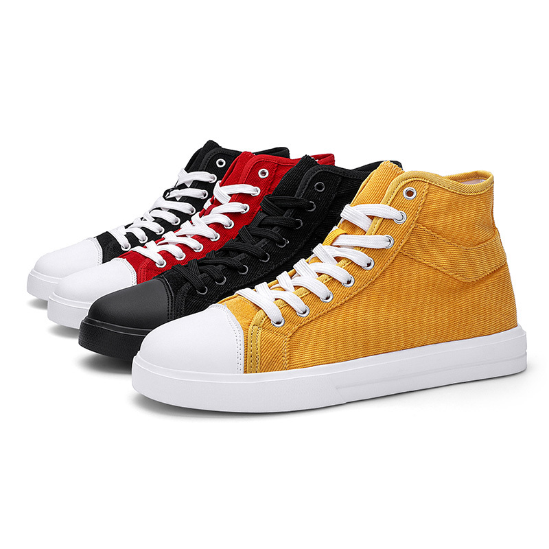 mens skate shoes with good grip breathable lace up canvas sneakers mens footwear details 4