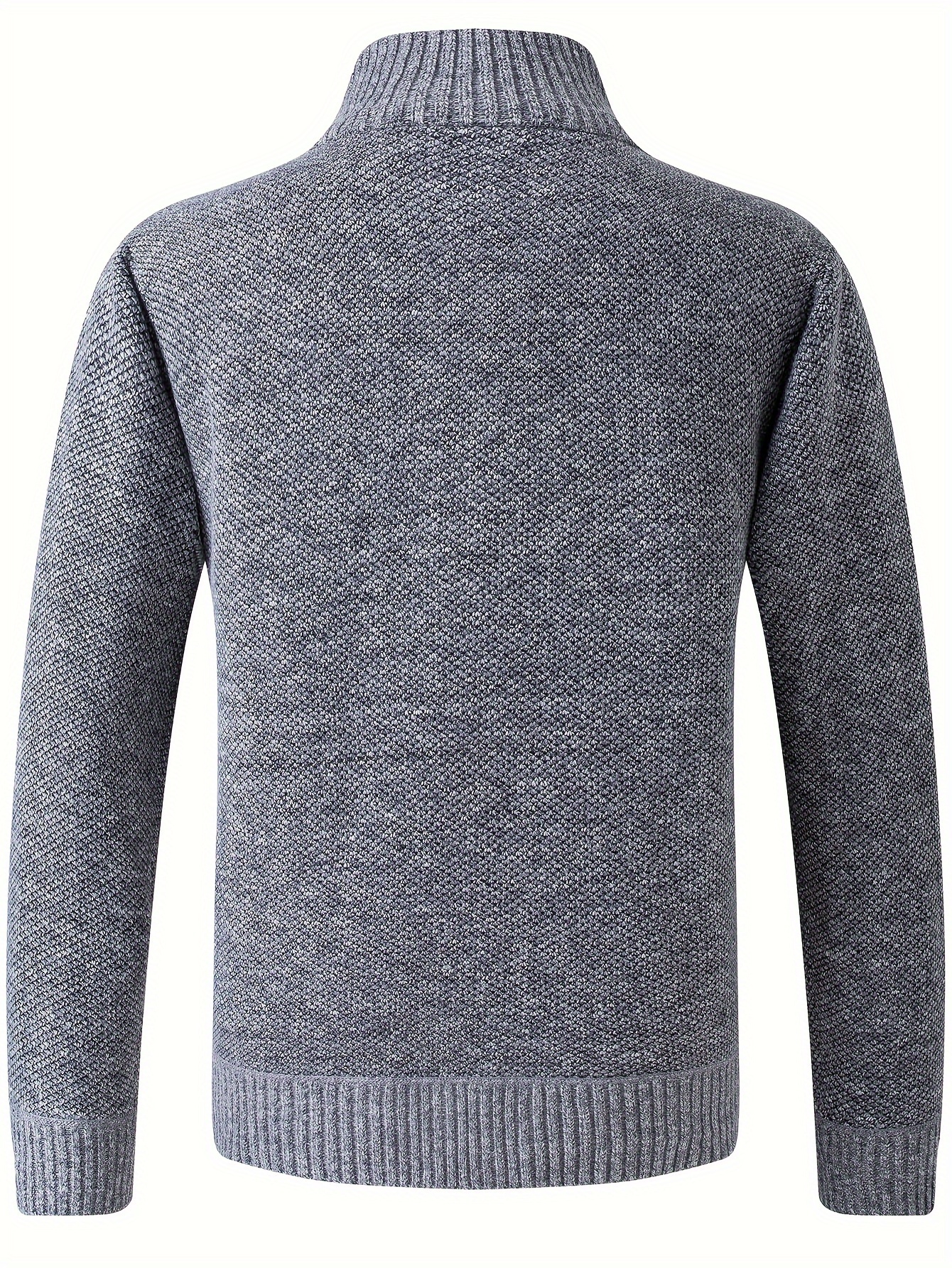 warm stand collar fleece jacket mens semi formal comfortable solid color zip up knitted cardigan for spring fall details 26