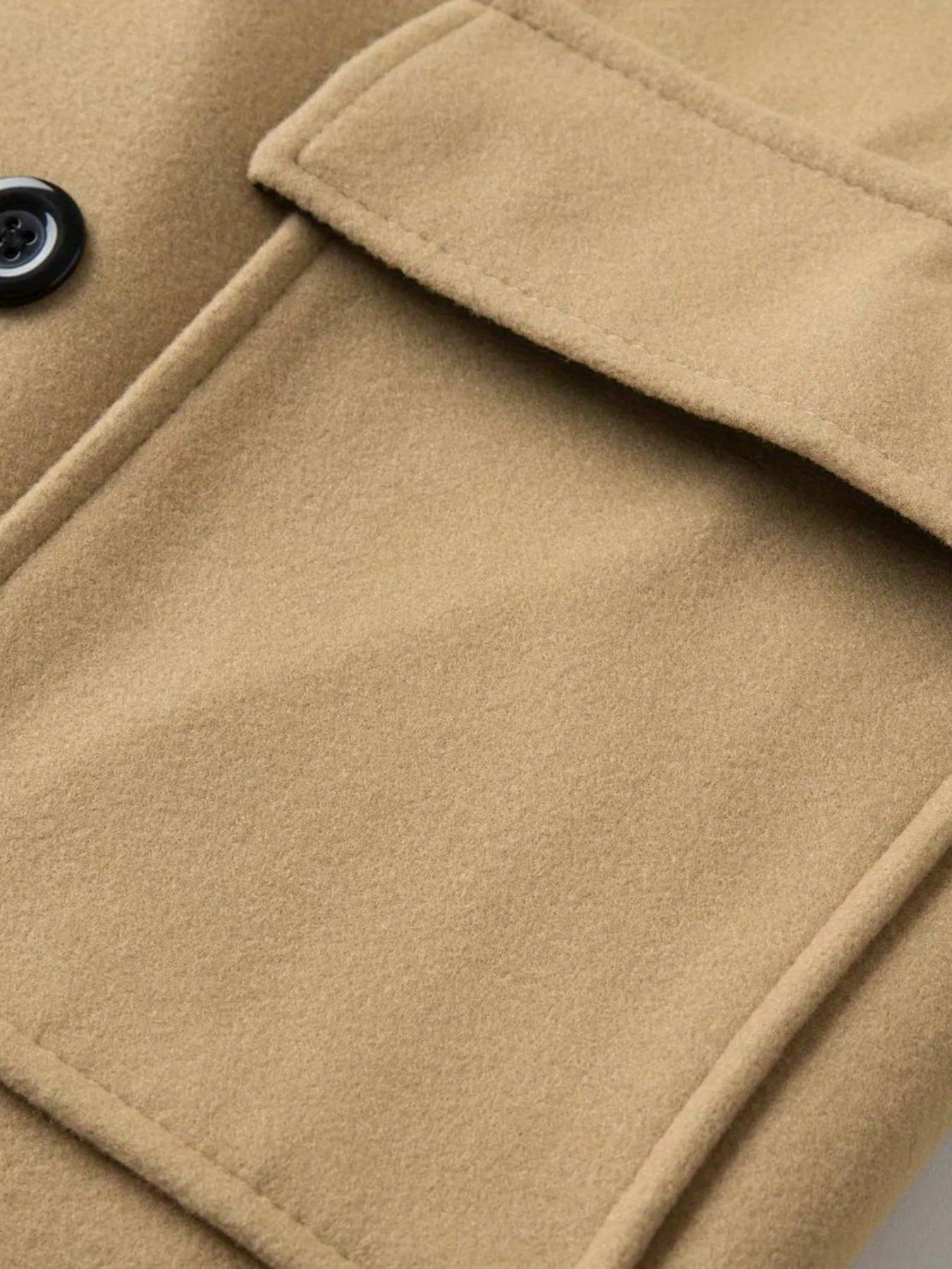 chic elegant double breasted trench coat mens casual lapel flap pocket woolen overcoat for fall winter business details 23