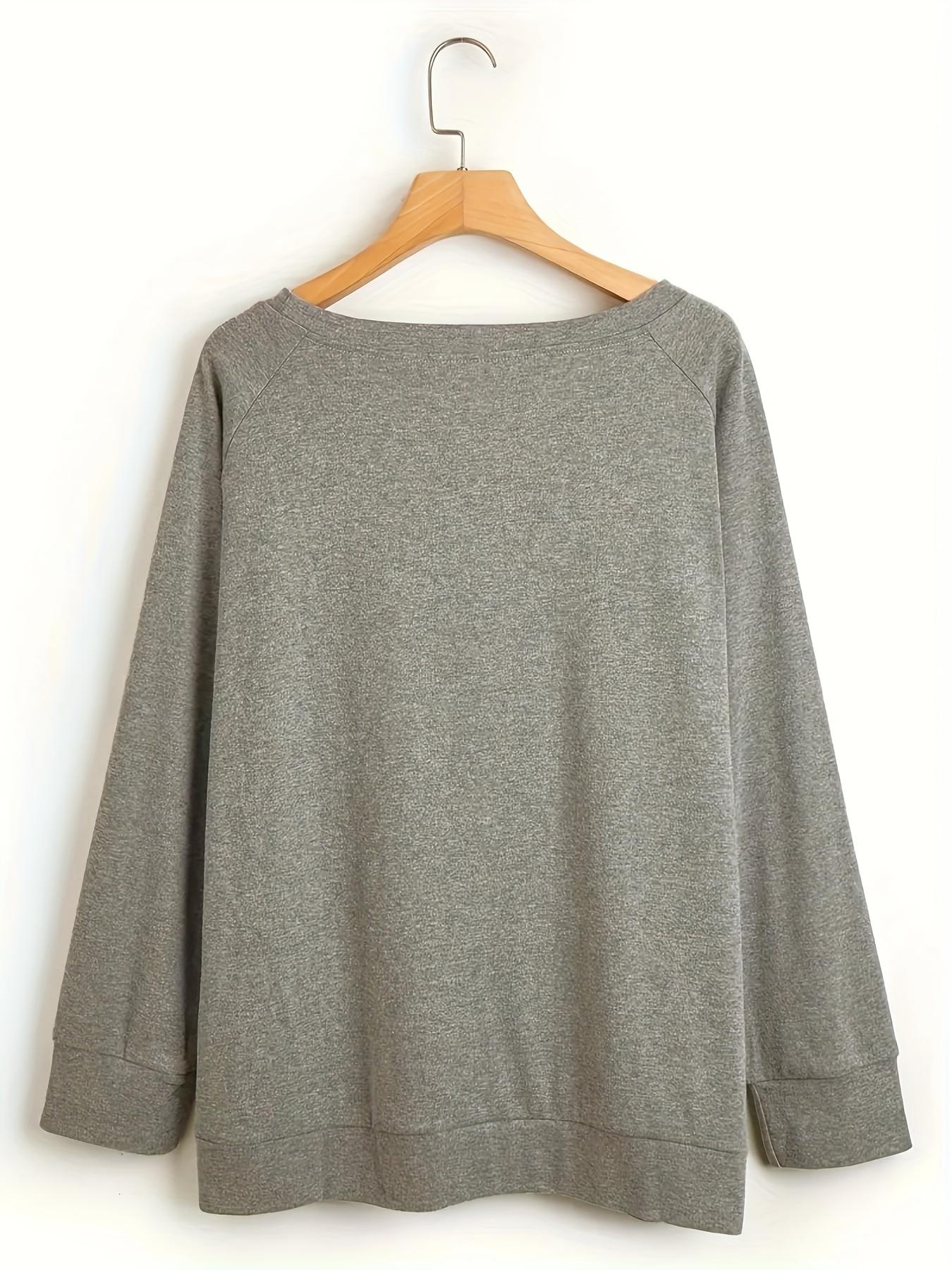 letter print crew neck sweatshirt casual raglan long sleeve sweatshirt top for spring fall womens clothing details 5