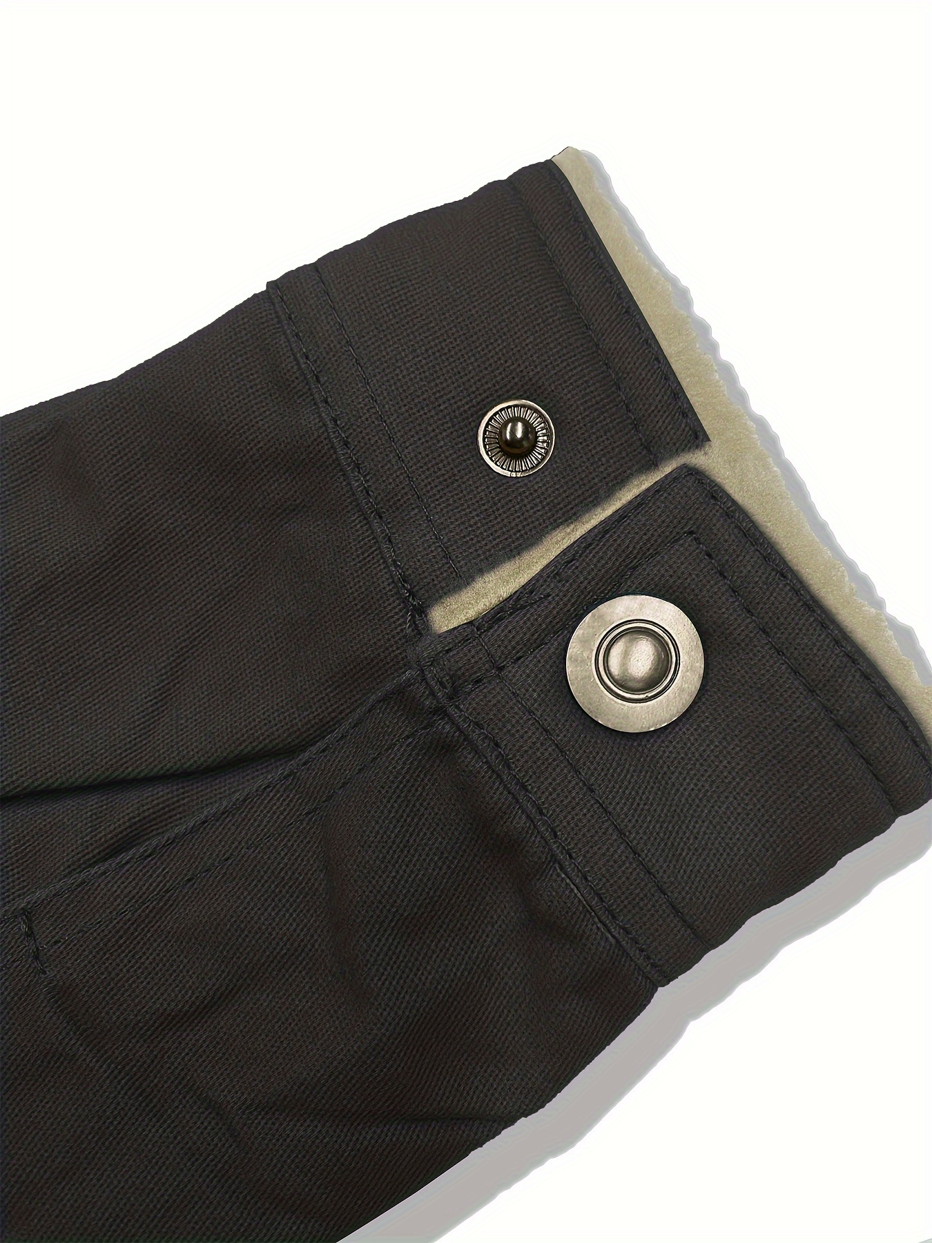 mens casual warm fleece flap pocket jacket chic cotton button up jacket for fall winter details 7