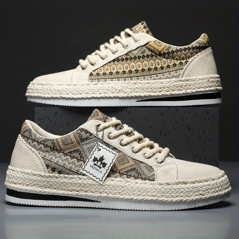 mens low top lace up canvas shoes fashion breathable skate shoes mens sneakers details 4