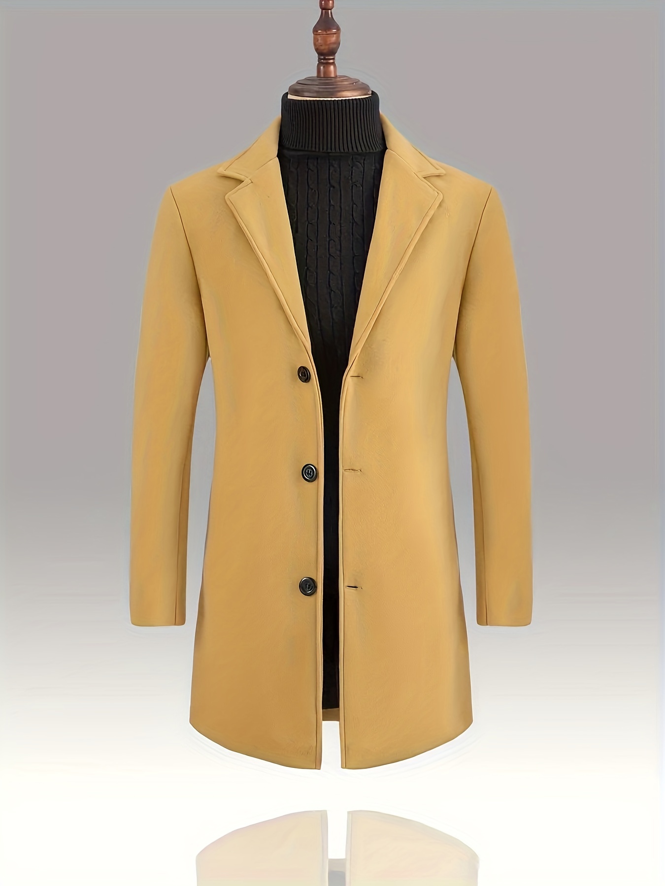 two sizes smaller mens classic long trench coat casual single breasted retro overcoat for fall winter jacket christmas gifts details 30