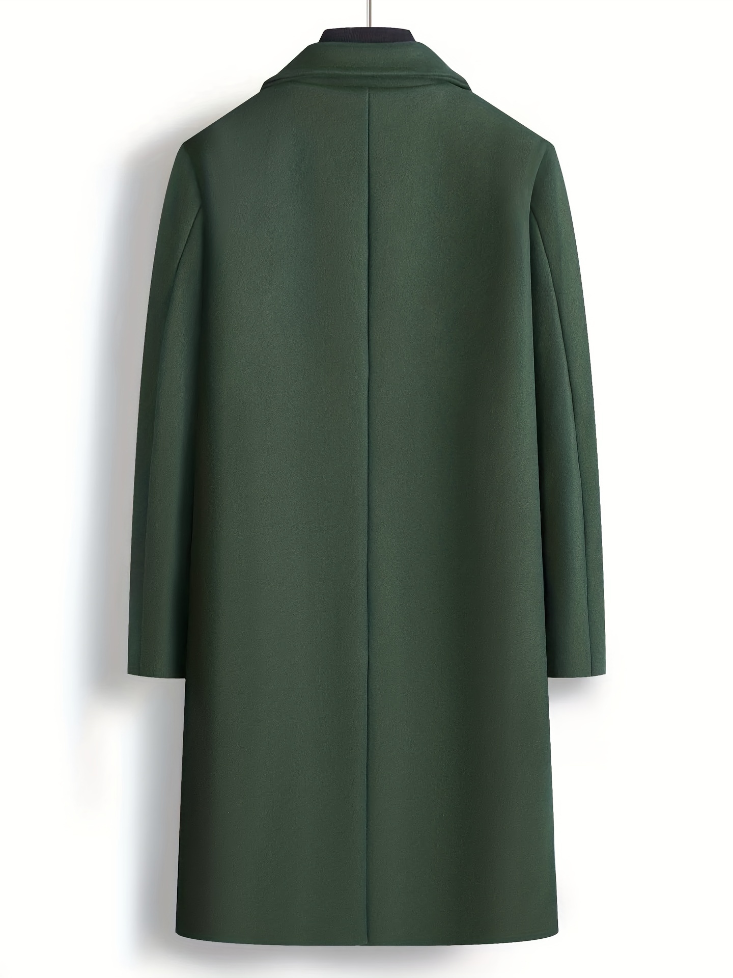 chic elegant double breasted trench coat mens casual lapel flap pocket woolen overcoat for fall winter business details 16