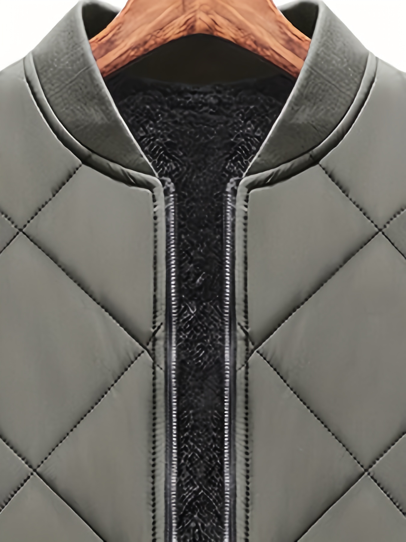 warm fleece thickened jacket, warm fleece thickened jacket mens casual baseball collar zip up jacket coat for fall winter details 8