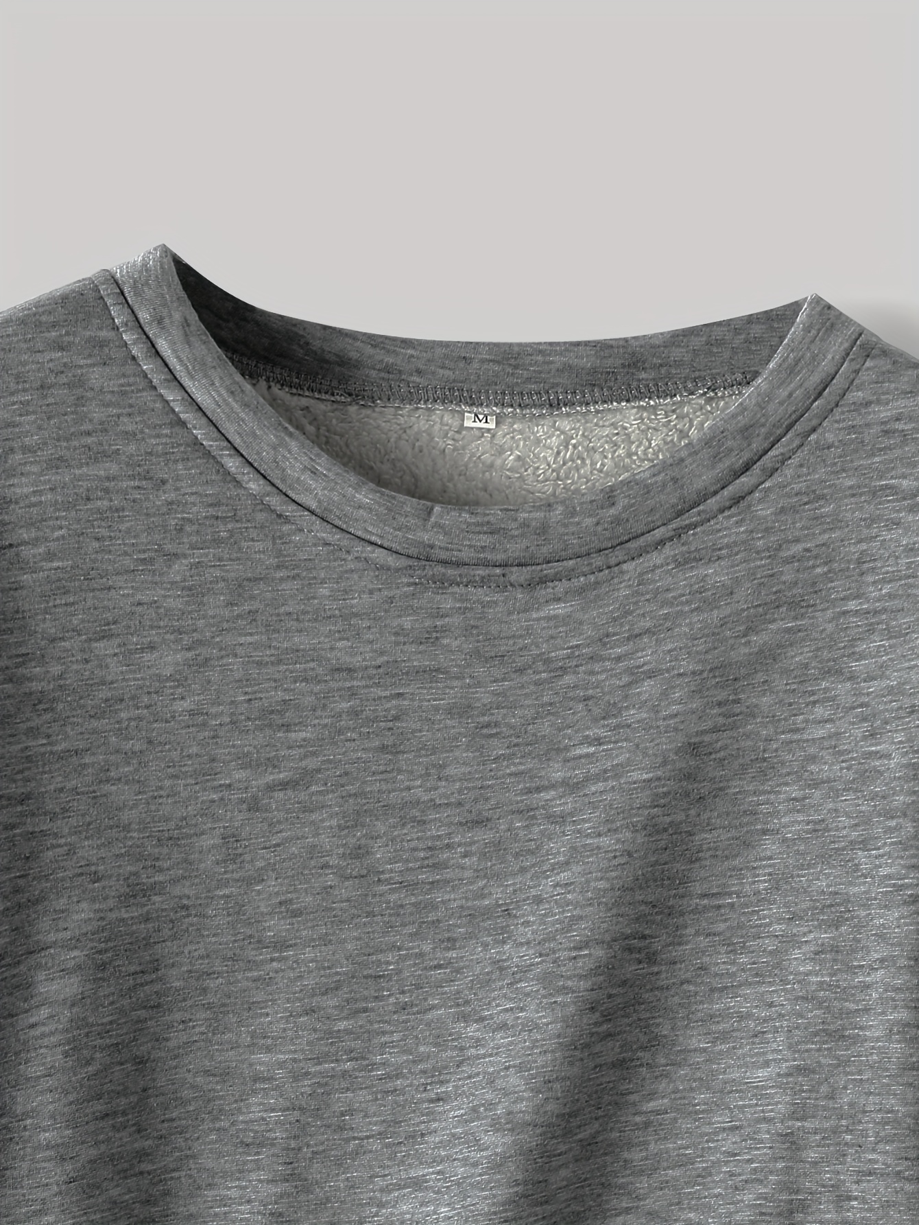 solid crew neck thermal sweatshirt casual long sleeve simple sweatshirt for fall winter womens clothing details 24