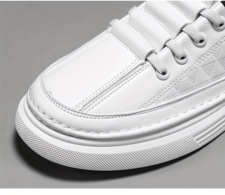 mens lace up sneakers with easy to clean pu leather upper skate shoes with good traction breathable details 0