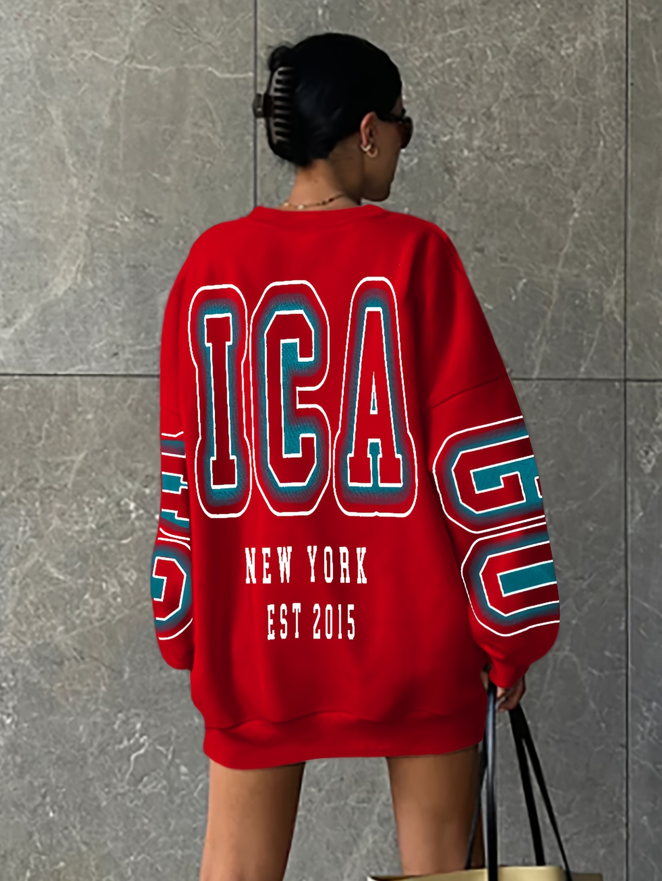 letter print drop shoulder sweatshirt casual long sleeve crew neck sweatshirt for fall winter womens clothing details 18